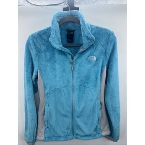 North Face Womens Jacket Medium Long Sleeve Full Zip Pockets Blue Lightweight